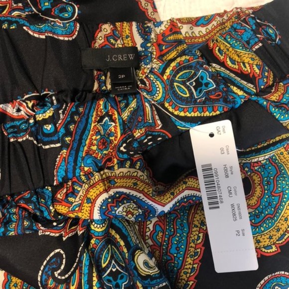 JCrew Black Paisley Petite Pull-on Pant - Picture 4 of 6